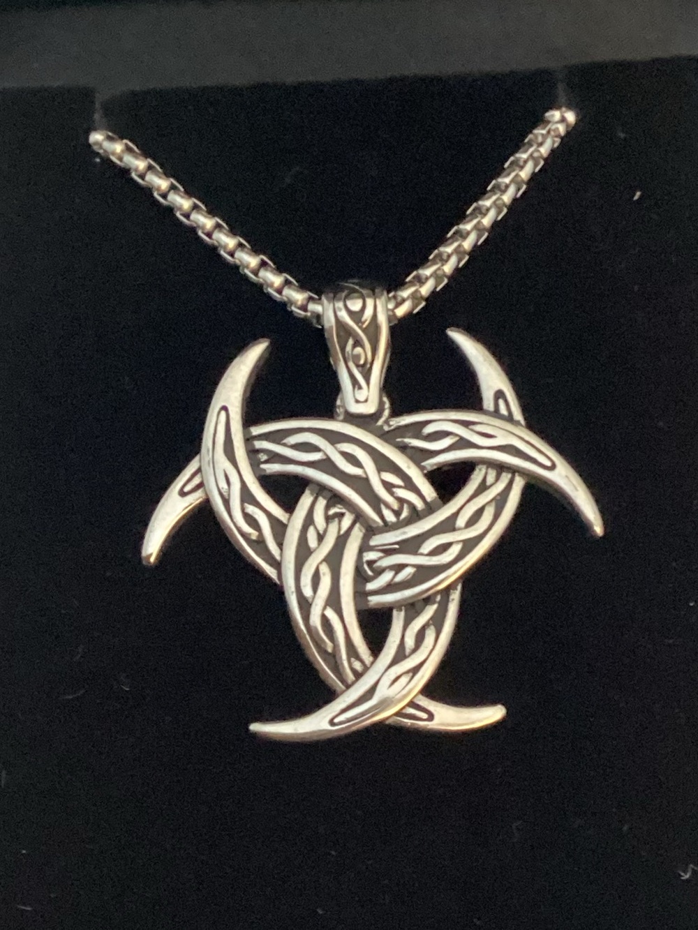 Rhona Sutton Silver Emblem Stainless Steel Pendant Necklace